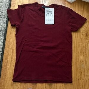 Brandy Melville Burgundy Crew Tee NWT